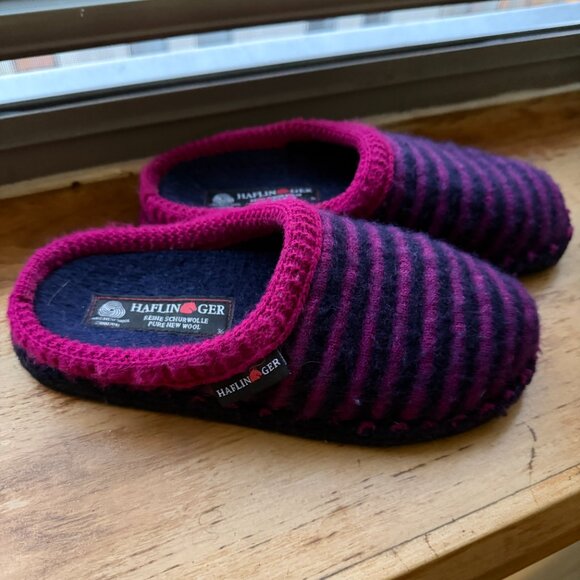 Haflinger Cathy Wool Slippers Womens Navy Kardinal (Fuschia) Size 36 - Picture 3 of 8